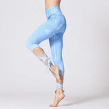 Fitness Pants Slim High waist Sport Leggings Gym Elastic Romantic Printed Long Leggins for Running Tummy Control