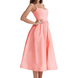 Women A-Line Midi Dress Evening Party Summer Clothes 2023 Chic and Elegant Sleeveless Backless Dress Sexy Club y2k Streetwear-Outfit