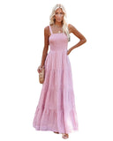 Summer Women's New Holiday Sling Strap Print Long Dress Super