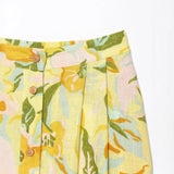 New Sling Linen-Blend Printed Short Coat Skirt Set 8351039