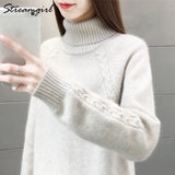 Winter Sweater Women Jumper Ladies Vintage Sweaters Knitted Pullover Women's Sweater Thick Warm Turtleneck Pull