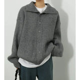 Version Of High-End Vintage Cardigan Sweater Women's Autumn And Winter New Large Size Loose Sweater Jacket-Outfit