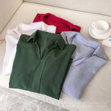 Spring New 4XL Casual Long Sleeve Shirt Solid Wild Fashion Shirts Korean Loose Thin Trumpet Sleeves Blouse Women