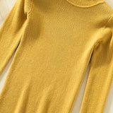 WOTWOY Ribbed Knitted Turtleneck Sweater Women Autumn Winter Slim Fit Basic Pullover Female Long Sleeve Black White