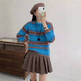 Gradual Round-Neck Pullover Girl Autumn And Winter New French Retro Lazy Loose Soft Waxy Sweater-Outfit