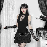 Spring And Summer 2024 New Street Hot Girls With Cross-Based Bottomed Tops-Outfit