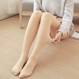 Warm Winter Leggings Women Thick Velvet High Elasticity Leggins Stretchy Stockings Casual Solid Color