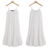 Bohemian Solid Ruffle Dress Women's Summer Sundress ZANZEA Casual Spaghetti Strap Midi Vestidos Female Holiday
