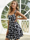 Ruffle Shoulder Lace-Up