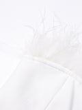 TWOTWINSTYLE Sexy Dresses For Women Strapless Sleeveless High Waist Feathers Patchwork Zipper Elegant Dress Female Summer