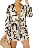 Independence Station New Fashion Style Sexy Fashion Printed Long-Sleeved Shirt Spot-Outfit