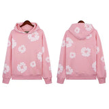 Printed Flower Wood Cotton Loose Sweater Y2K Hip Hop Street Pullover For Leisure-Outfit