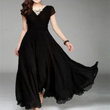 Sleeve Bohemian Chiffon Waist Dress
