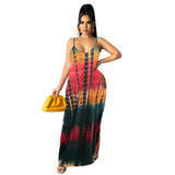 Toloer New Women's Casual Loose Print Cotton Slip Dress-Outfit