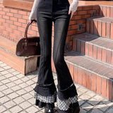 Blue High-Waisted Broad-Legged Jeans Women Spring And Autumn New Loose Meat Masking Display Lean Vertical Tube Drag Long