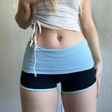 Sports Hit Hot Girls' Low-Waist Hip Slim Shorts 2024 New Tight Basic Casual Pants-Outfit