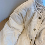 Sense Lints Spliced Broken Flower Lingge Cotton Coat Women's New Relaxed Leisure Cotton Coat In