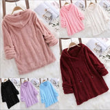 Autumn And Winter Explosion Of Solid Color Long-Sleeved Hat Hair Double-Sided Plush Pyjamas