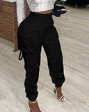 High Waist Pleating Casual Trousers Work Clothes