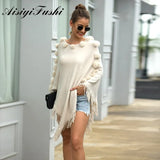 Cloak Sweater Shawl Outwear Warm Tassel Shawl Hairball Knitted Women Casual Loose Poncho Cape Coat Cloak Knitting