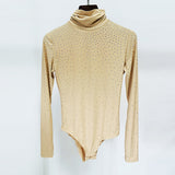 New Star Fashion Hot Diamond Elastic High-Necked Bottom Shirt 褶皱半裙
