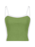 Contrast Trim Vintage Crop Cami Top-Outfit