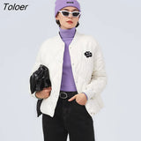 Women Down Jacket Winter Thick Baseball Collar Drawstring Hem 90% White Duck Down Warm Chic Casual Short