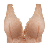 Wire Free Bra Big Size Push Up Brassiere for Women Vest Lace Plus Size Bras 32 to 50 White