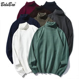 Brand Men Solid Color Turtleneck Sweater Men Slim Warm Casual Sweater Autumn Winter Fashion Turtleneck Sweater