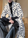 New Imitation Fur Fur Plush Long Coat Hooded Over Knee Thick Loose Coat