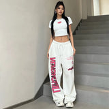 Dance Street Hiphop Slacks Sweating Loose-Ragging Large Print Broad Leg