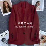 Toloer Suit Jacket Female 2024 Spring And Autumn New Style Casual Texture Fried Street Suit Korean Version Suit Jacket Suit-Outfit