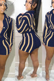 Striped Knitted Sweater Cardigan and Shorts Two Piece Set Women Clothing Fall 2023 Fashion Matching Sets
