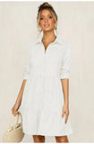 Shirt Dress Women 2021 Turn Down Office Long Sleeve Mini Dress Elegant Blue Sexy Party Dresses Vestidos De Mujer