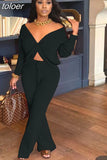 Fall Solid Thicker 2 Two Piece Sets Fall Outfit For Women 2023 Fashion Long Sleeve V Neck Crop Top And Pants Sets