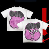 T-Shirt Men's Hip Hop Animation Exaggerated Printed T-Shirt Super Big Goth Harajuku Street Clothing Casual Top-Outfit