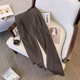 Toloer Wide Leg Pants Women's Pants Spring And Autumn 2024 New High Waist Hanging Feeling Straight Tube Advanced Sense Show Thin Pink Pants Summer-Outfit