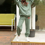 Printed Women's Tracksuit Hoodies Hooded Fleece Oversized Long Sleeve Suit 2 Piece Set Female 2021 Sport Pants Lady