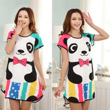 Women Cute Cartoon Polka Dot Sleepwear Short Sleeve Sleepshirt Sleepdress 10