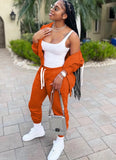 Casual Sport Zip Hoody Sweatshirt and Sweatpants 2 Piece Set Jogger