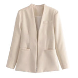 Office Ladies Long Sleeve Blazer + Trousers 2 Piece Set Blazer Suit Fashion Women's Pant Suit Simple Solid Color