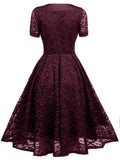 Lace Short Sleeve A-line Bridesmaid