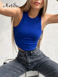Cropped Tank Top Solid Color Casual Crop Top 2022 New Streetwear Slim Tank Top Basic Summer Clothes For
