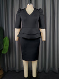 Fake Two-Piece Bag Ass Skirt Lightly Cooked Wind Party Lotus Leaf-Side High-Waisted