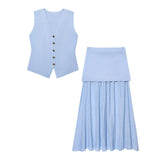 Spring New Vest Vest Outside The Vest Blouse Design Sense Of Niche Temperament Knitted Vest Splicing