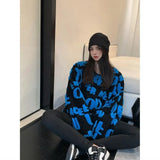Korean Elegant Women Winter Pullover Sweaters Vintage Sweet Knitted Jumpers Japanese Preppy Style Letter Sueter