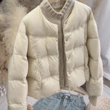 Autumn And Winter Women's Fashion Small Fragrant Knitting Splicing Short Thicket Warm Leisure Temperament Cotton