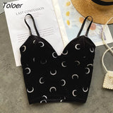Women Retro Velour Strap Tops Summer V Neck Sleeveless Backless Slim Tank Top Chic Print Sexy Off Shoulder Short