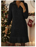2025 Leisure Long-Sleeved POLO Collar Dress