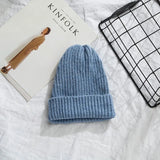 Women 2020 New Solid Knitted Warm Soft Trendy Hats Simple Korean Style Womens Wool Casual Caps Elegant All-match